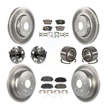 Front Rear Hub Bearing Coated Disc Brake Rotor Pad Kit (10Pc) For 2013-2016 Acura RDX AWD KBB-128096
