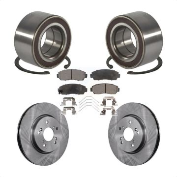 Front Wheel Bearing Disc Brake Rotors And Ceramic Pads Kit For 2012-2016 Honda CR-V AWD KBB-128109