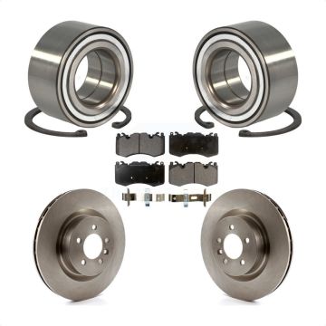 Front Wheel Bearing Disc Brake Rotors And Ceramic Pads Kit For 2016 Land Rover Range 3.0L KBB-128113