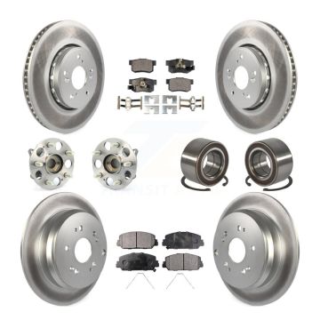 Front Rear Hub Bearing Coated Disc Brake Rotor Pad Kit (10Pc) For 2017-2018 Acura RDX AWD KBB-128118