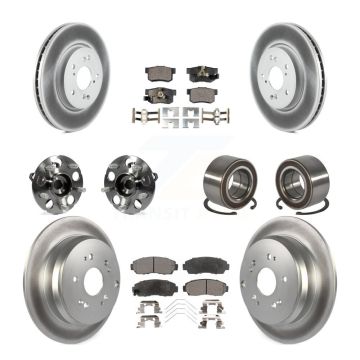 Front Rear Hub Bearing Coated Brake Rotor And Pad Kit (10Pc) For 2012-2016 Honda CR-V AWD KBB-128120