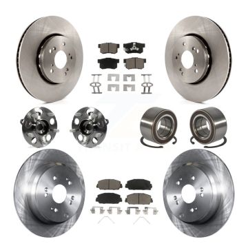 Front Rear Hub Bearings Disc Brake Rotors And Pads Kit (10Pc) For 2013-2016 Acura RDX AWD KBB-128133