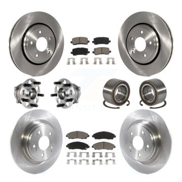 Front Rear Hub Bearing Assembly Disc Brake Rotor And Ceramic Pad Kit (10Pc) For Acura MDX KBB-128135