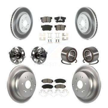 Front Rear Hub Bearing Coated Brake Rotor And Pad Kit (10Pc) For 2012-2016 Honda CR-V AWD KBB-128145