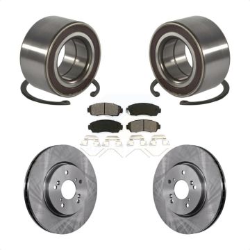 Front Wheel Bearing Disc Brake Rotors And Pads Kit For 2012-2016 Honda CR-V AWD KBB-128151