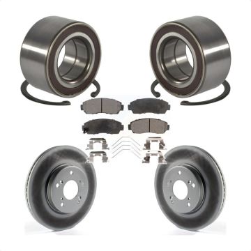 Front Wheel Bearing Coated Disc Brake Rotors And Ceramic Pads Kit For Honda CR-V KBB-128168