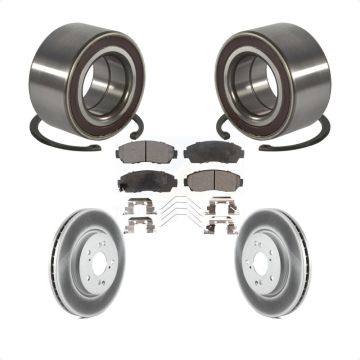 Front Wheel Bearing Coated Disc Brake Rotors And Pads Kit For 2012-2016 Honda CR-V AWD KBB-128174