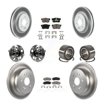 Front Rear Hub Bearing Coated Brake Rotor And Pad Kit (10Pc) For 2012-2016 Honda CR-V AWD KBB-128181