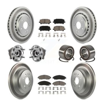 Front Rear Hub Bearing Coated Disc Brake Rotor Pad Kit (10Pc) For 2014-2016 Acura MDX AWD KBB-128185