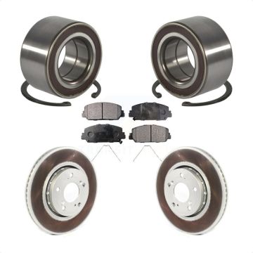 Front Wheel Bearing Coated Disc Brake Rotors And Semi-Metallic Pads Kit For Acura RLX KBB-128195