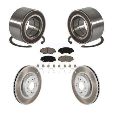 Front Wheel Bearing Coated Disc Brake Rotors And Pads Kit For 2012-2016 Honda CR-V FWD KBB-128225