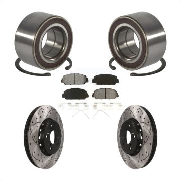 Front Wheel Bearing Coated Drilled Slotted Brake Rotor & Pads Kit For 2013-2018 Acura RDX KBB-128292
