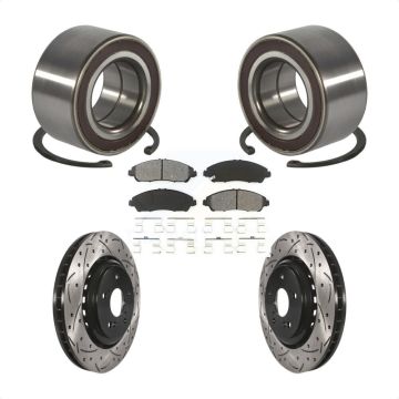 Front Wheel Bearing Coated Drilled Slotted Brake Rotor & Pads Kit For 2014-2016 Acura MDX KBB-128294