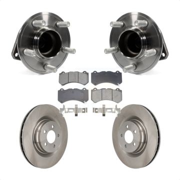 Front Hub Bearing Assembly Disc Brake Rotors And Pads Kit For Dodge Challenger Charger KBB-128498