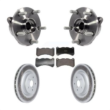 Front Hub Bearing Assembly Coated Disc Brake Rotor & Pad Kit For 2018-2020 Subaru WRX STI KBB-128506