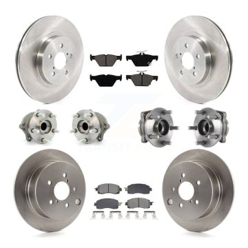 Front Rear Hub Bearing Assembly Disc Brake Rotor And Pads Kit (10Pc) For Subaru Crosstrek KBB-128518