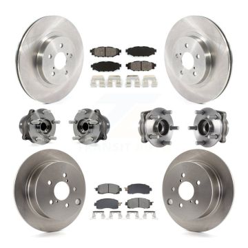 Front Rear Hub Bearing Disc Brake Rotors And Pads Kit (10Pc) For Subaru Crosstrek Impreza KBB-128519