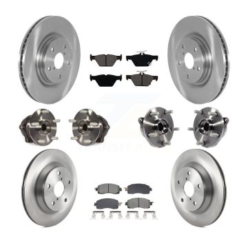 Front Rear Hub Bearing Assembly Disc Brake Rotors And Pads Kit (10Pc) For Subaru Forester KBB-128520