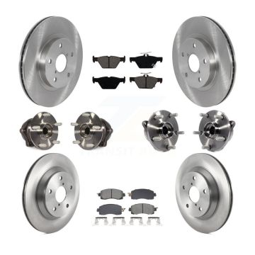 Front Rear Hub Bearing Assembly Disc Brake Rotors And Pads Kit (10Pc) For Subaru Forester KBB-128521