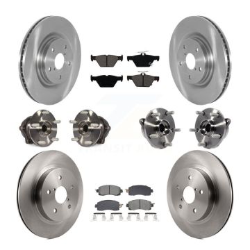 Front Rear Hub Bearing Brake Rotor And Pad Kit (10Pc) For 2020-2022 Subaru Outback Legacy KBB-128522