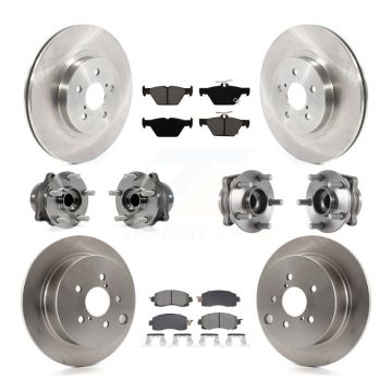 Front Rear Hub Bearing Brake Rotor & Pads Kit (10Pc) For 2020 Subaru Crosstrek GAS engine KBB-128523