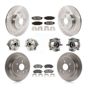 Front Rear Hub Bearing Assembly Disc Brake Rotor And Pads Kit (10Pc) For Subaru Crosstrek KBB-128524