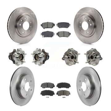 Front Rear Hub Bearing Disc Brake Rotor And Pad Kit (10Pc) For Nissan Rogue Sport Qashqai KBB-128561