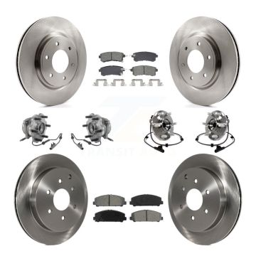 Front Rear Hub Bearing Brake Rotor & Pads Kit (10Pc) For INFINITI QX80 Nissan Armada QX56 KBB-128567