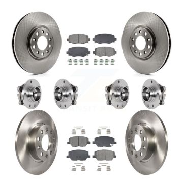 Front Rear Hub Bearings Disc Brake Rotors And Pads Kit (10Pc) For Jeep Renegade Fiat 500X KBB-128569