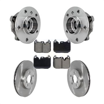 Front Hub Bearing Brake Rotor Pads Kit For 17-20 Mini Cooper Clubman S With Sport Package KBB-128582