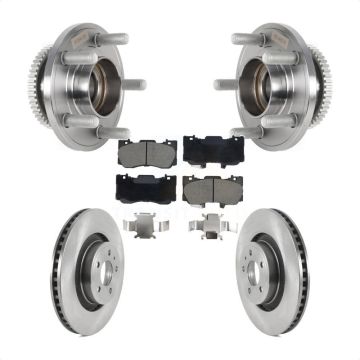 Front Hub Bearing Assembly Disc Brake Rotors And Ceramic Pads Kit For Ford Mustang KBB-128583