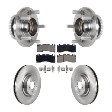 Front Hub Bearing Assembly Disc Brake Rotor & Pad Kit For Ford Mustang With Brembo Brakes KBB-128584