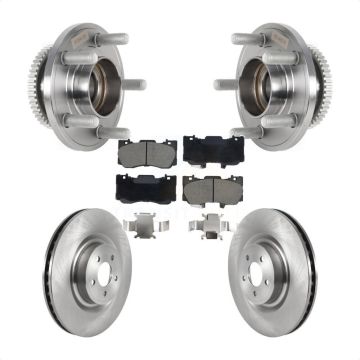 Front Hub Bearing Assembly Disc Brake Rotors And Ceramic Pads Kit For Ford Mustang KBB-128586