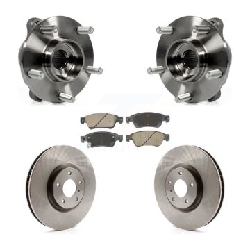 Front Hub Bearing Brake Rotor And Pad Kit For INFINITI G35 Q60 With Single Piston Caliper KBB-128588