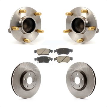 Front Hub Bearing Brake Rotor & Pads Kit For 2007 INFINITI G35 With Single Piston Caliper KBB-128596
