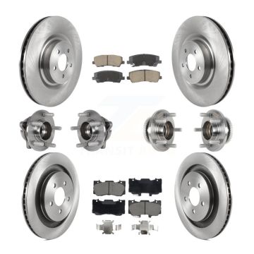 Front Rear Hub Bearing Brake Rotor Pads Kit (10Pc) For Ford Mustang Without Brembo Brakes KBB-128609