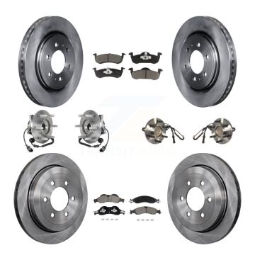 Front Rear Hub Bearing Brake Rotor & Pad Kit (10Pc) For Ford Expedition Lincoln Navigator KBB-128626