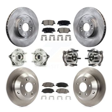 Front Rear Hub Bearing Brake Rotor & Pad Kit (10Pc) For Hyundai Santa Fe XL AWD with 3.3L KBB-128633
