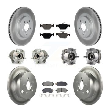 Front Rear Hub Bearings Coated Disc Brake Rotors And Pads Kit (10Pc) For Subaru Crosstrek KBB-128646