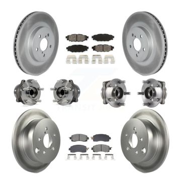 Front Rear Hub Bearing Coated Brake Rotor And Pad Kit (10Pc) For Subaru Crosstrek Impreza KBB-128647