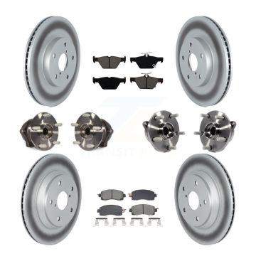 Front Rear Hub Bearings Coated Disc Brake Rotors And Pads Kit (10Pc) For Subaru Forester KBB-128648