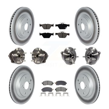 Front Rear Hub Bearings Coated Disc Brake Rotors And Pads Kit (10Pc) For Subaru Forester KBB-128649