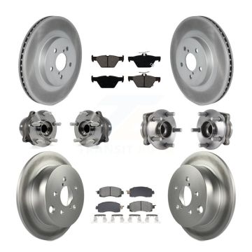 Front Rear Hub Bearing Coat Brake Rotor Pad Kit (10Pc) For 20 Subaru Crosstrek GAS engine KBB-128651