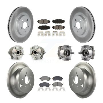 Front Rear Hub Bearings Coated Disc Brake Rotors And Pads Kit (10Pc) For Subaru Crosstrek KBB-128652