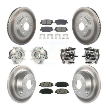 Front Rear Hub Bearing Coated Disc Brake Rotor And Pad Kit (10Pc) For Hyundai Santa Fe XL KBB-128678