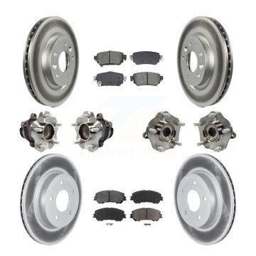 Front Rear Hub Bearing Coated Brake Rotor & Pad Kit (10Pc) For Nissan Rogue Sport Qashqai KBB-128690