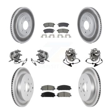 Front Rear Hub Bearing Coated Brake Rotor Pads Kit (10Pc) For INFINITI QX80 Nissan Armada KBB-128696