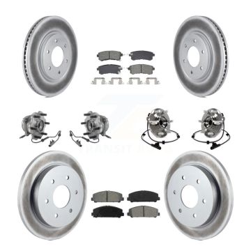 Front Rear Hub Bearing Coat Brake Rotor Pad Kit (10Pc) For Nissan Armada With Solid KBB-128697