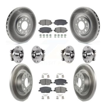 Front Rear Hub Bearing Coated Disc Brake Rotor Pad Kit (10Pc) For Jeep Renegade Fiat 500X KBB-128698