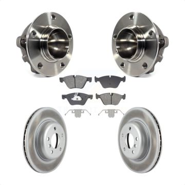 Front Hub Bearing Assembly Coated Disc Brake Rotor And Semi-Metallic Pad Kit For BMW 528i KBB-128740